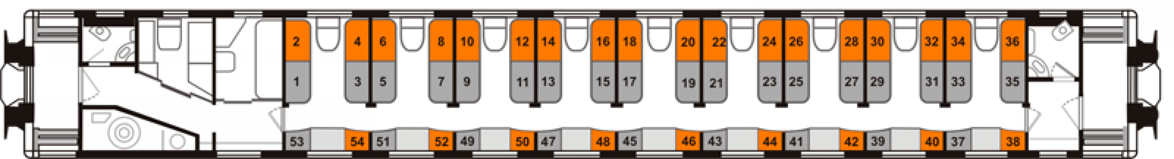 Расположение мест в плацкартном вагоне по номерам: схема в поезде, фото