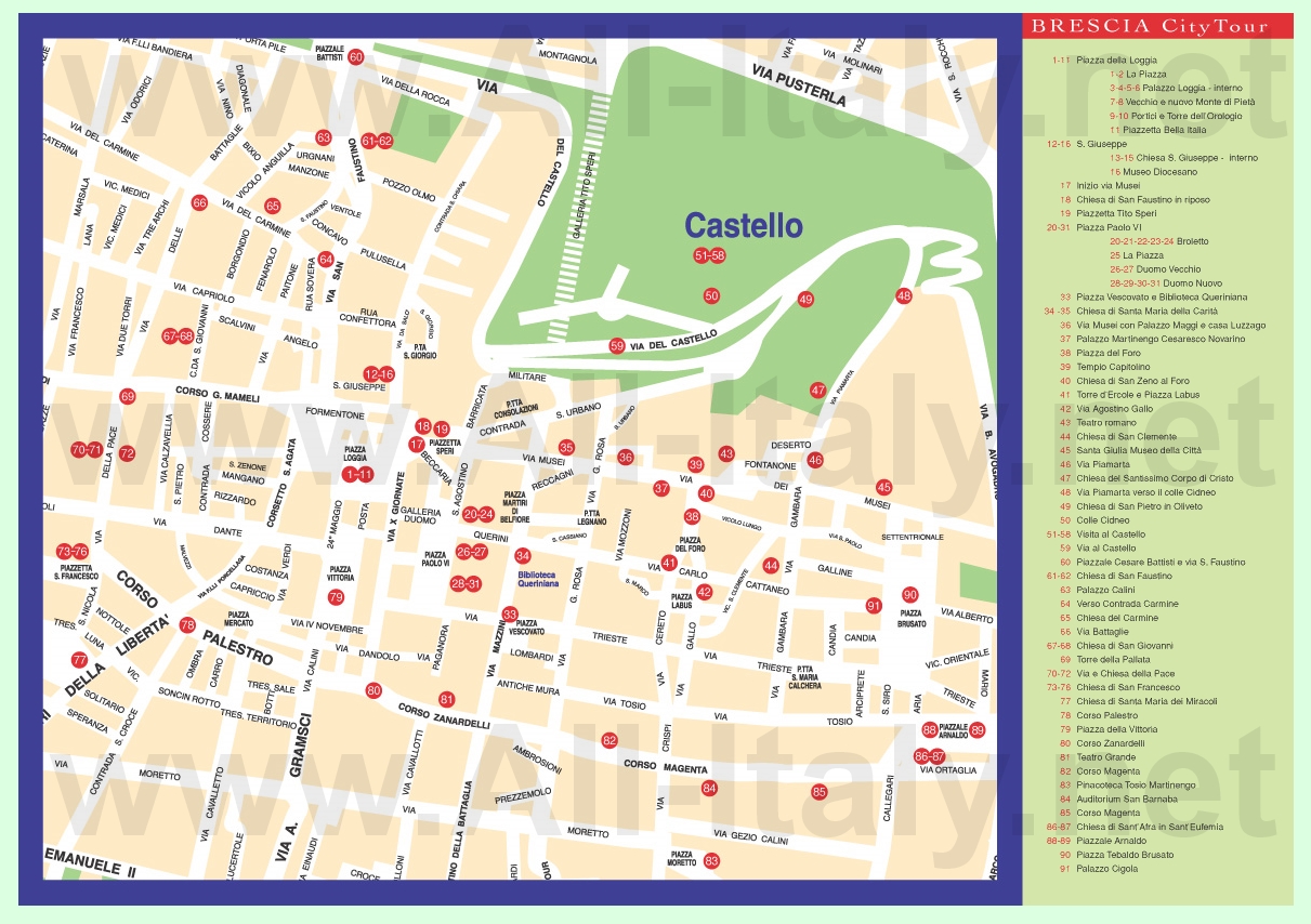 О городе брешиа в италии: место на карте, достопримечательности, виды отдыха