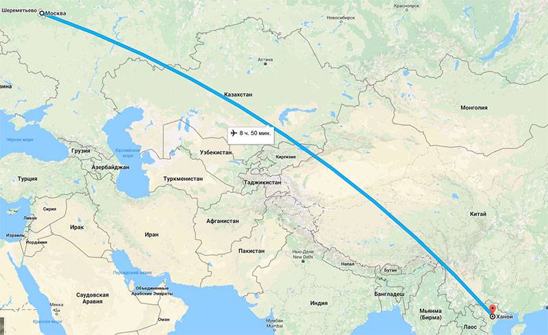 Сколько по времени лететь до вьетнама из москвы и других городов рф