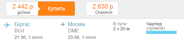 Сколько лететь до болгарии из москвы и других городов россии.