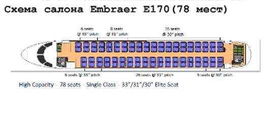 Самолет эмбраер 190: схема салона, лучшие места