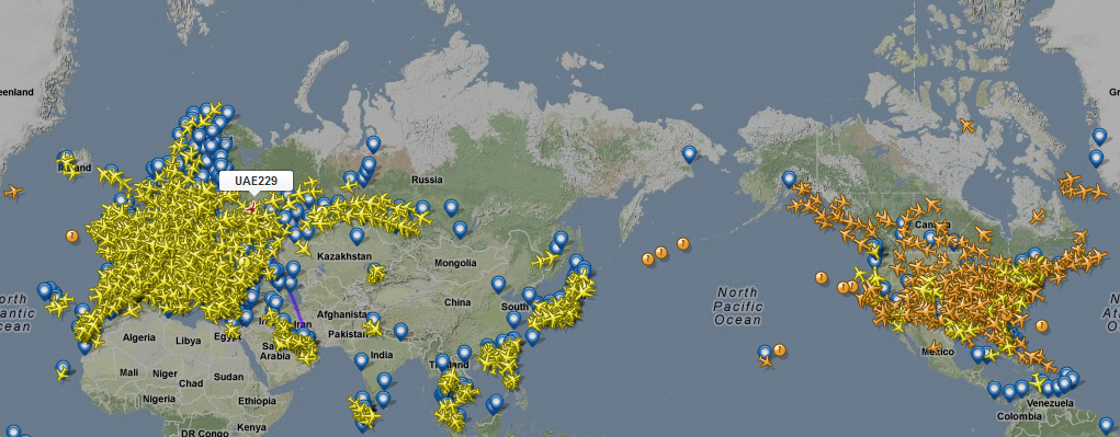 Сколько самолетов сейчас в небе