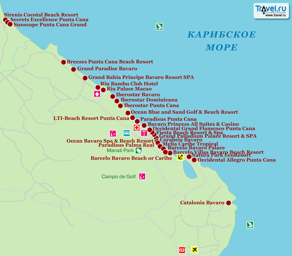 Лучшие пляжи доминиканы - фото, описания, карта