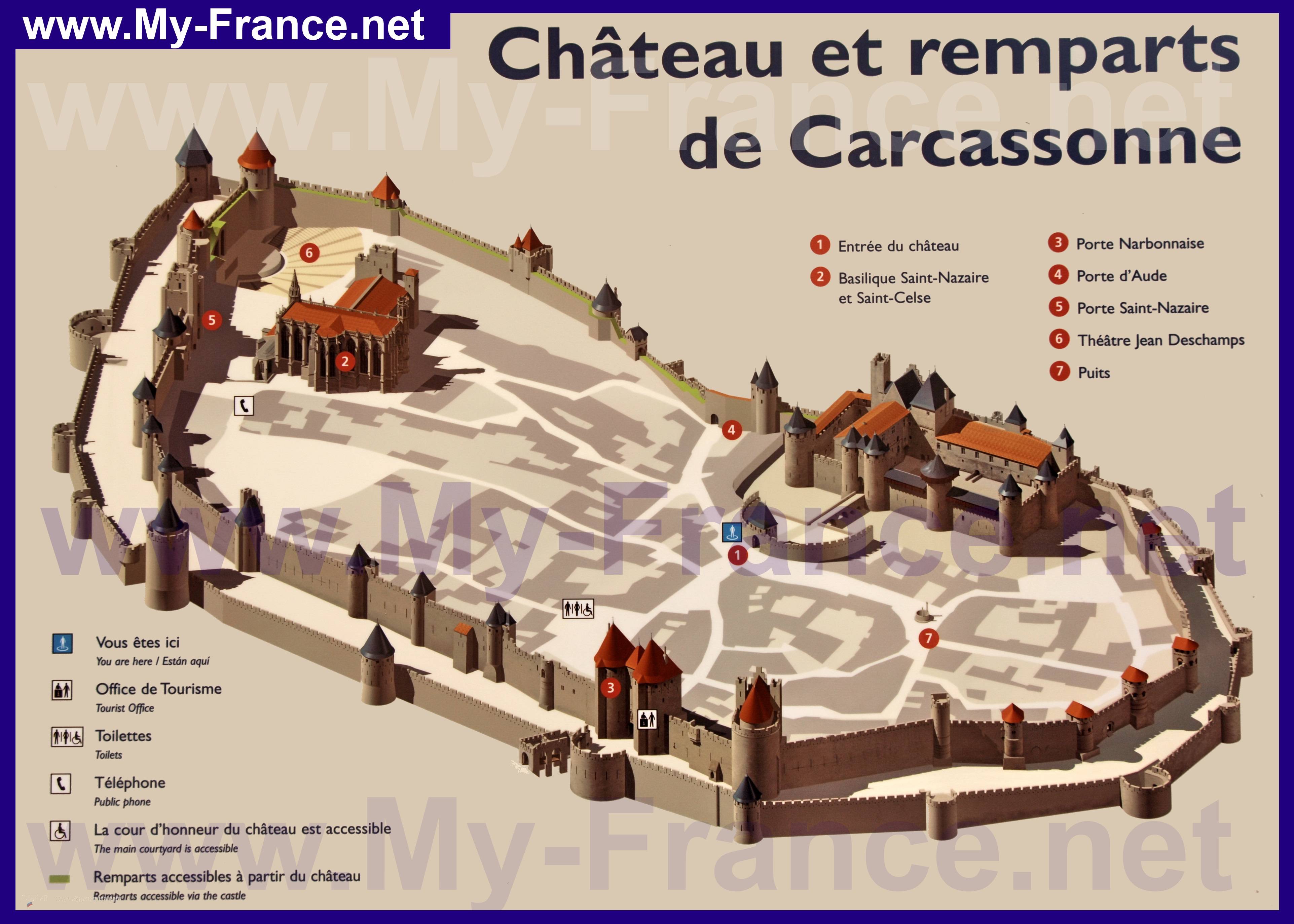 Замок каркассон: очарование франции у каталонии - барселона тм