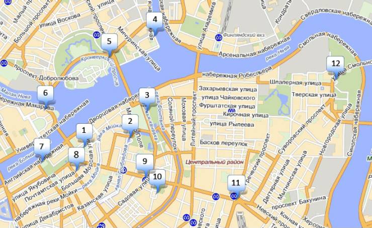 Карта санкт петербурга с улицами и номерами домов проложить маршрут