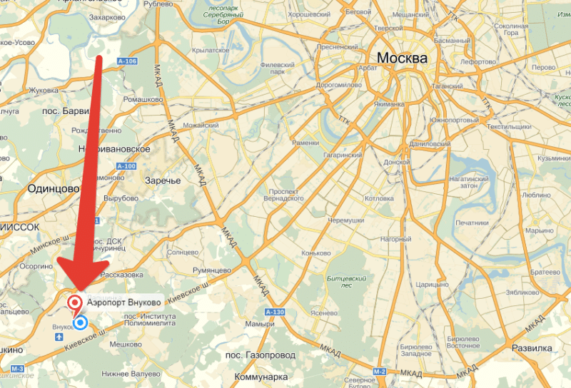 Внуково на карте метро москвы