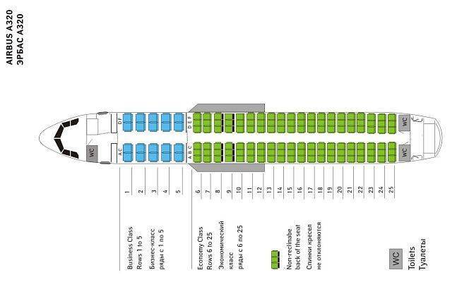 Airbus а320 схема салона аэрофлот