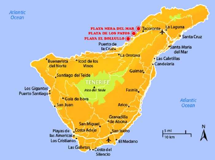 Карта тенерифе, испания