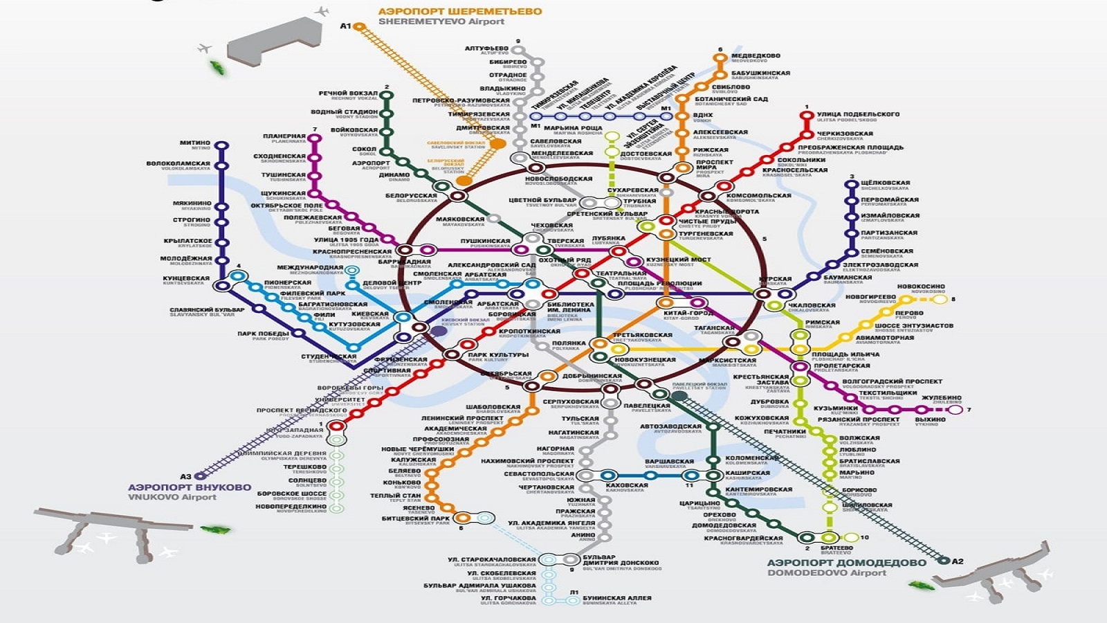 Внуково на карте метро Москвы