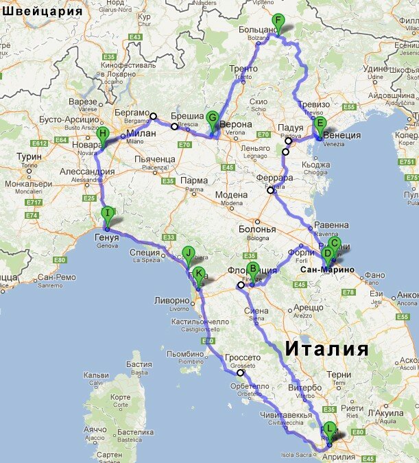 На машине по италии: маршруты, условия и штрафы