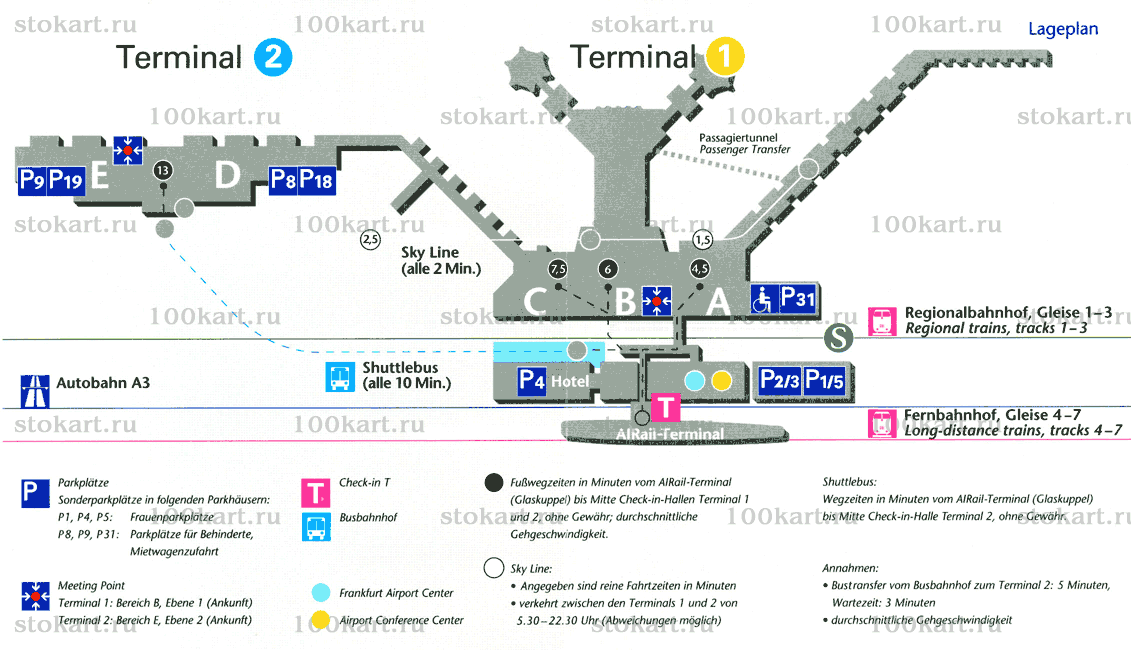 Как добраться из аэропорта франкфурта до центра?