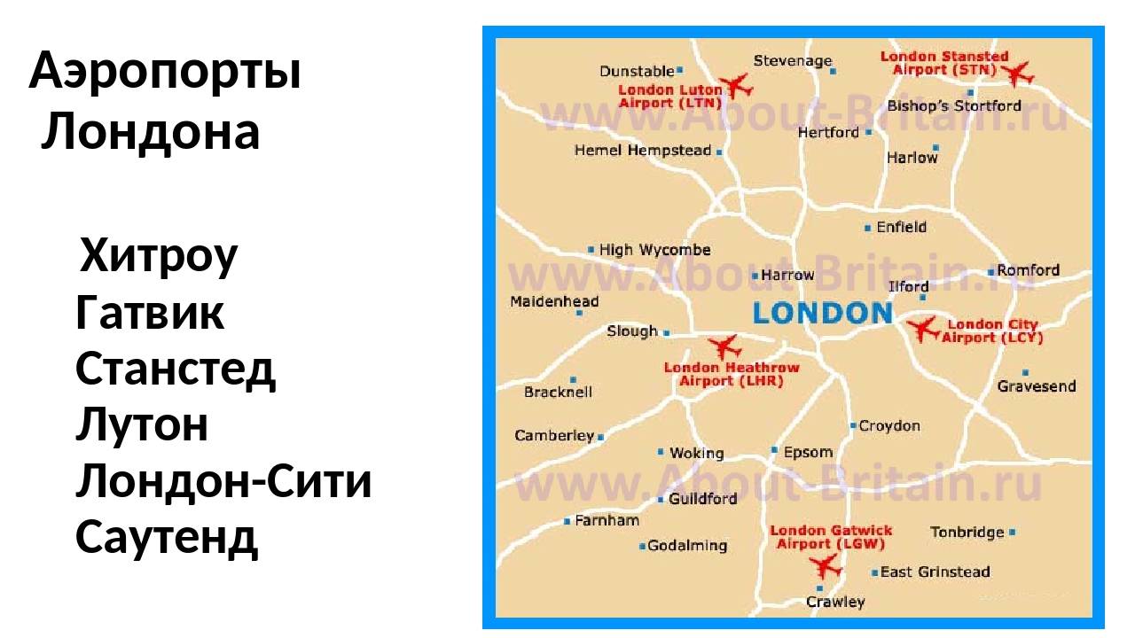 Список аэропортов в Лондоне