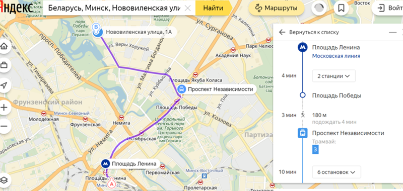 Карта минска как добраться на общественном транспорте