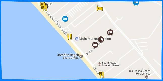 Рынки в паттайе на карте. Ночной рынок Джомтьен Паттайя на карте. Ночной рынок на Джомтьене в Паттайе на карте. Ночной рынок Пратамнак на карте. Jomtien Beach Night Market на карте.