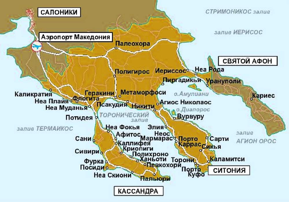 Карта курортов греции на русском языке. курорты греции