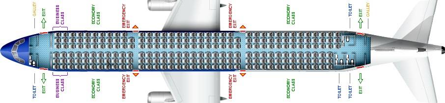 Boeing 321 схема салона