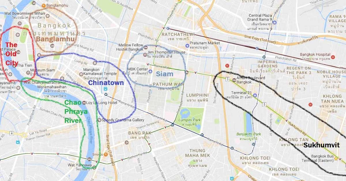 Районы бангкока: где лучше остановиться, карта, отели