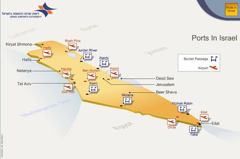 Израильские аэропорты: описание, расположение, маршруты на карте