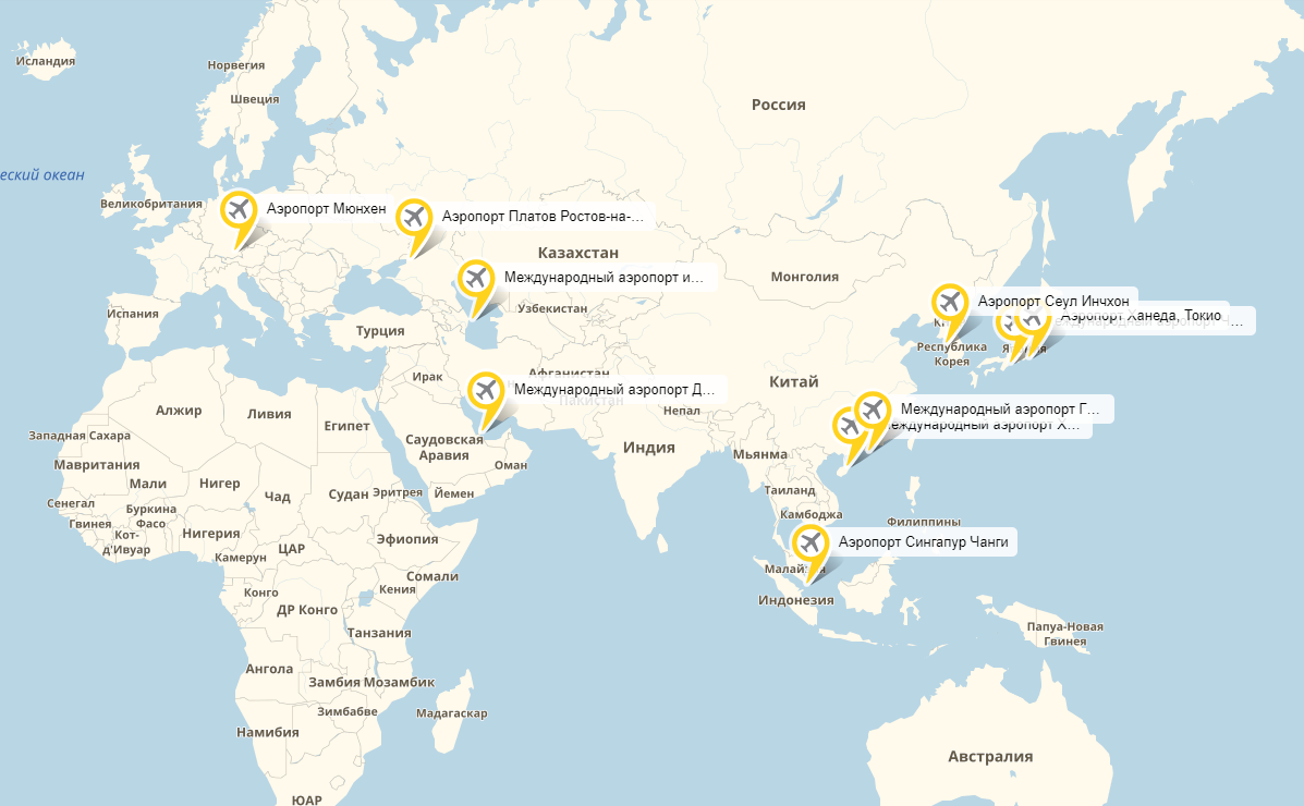 Куда прилетают международные самолеты из россии в таиланд