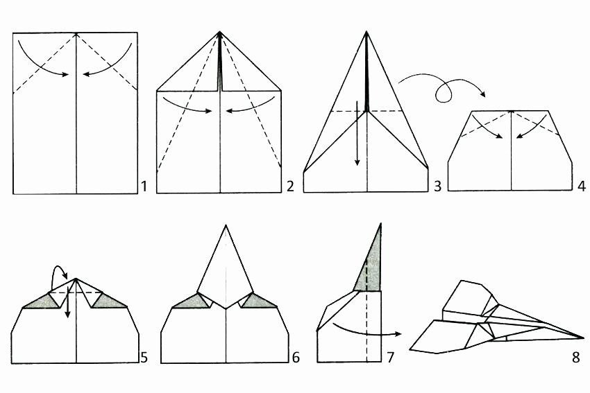 Самолет оригами из бумаги самолет схема