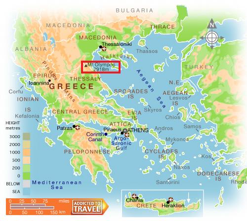 Гора олимп в греции: фото, где находится, карта