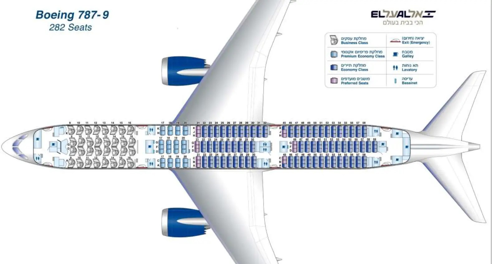 Боинг 787 800 — схема салона