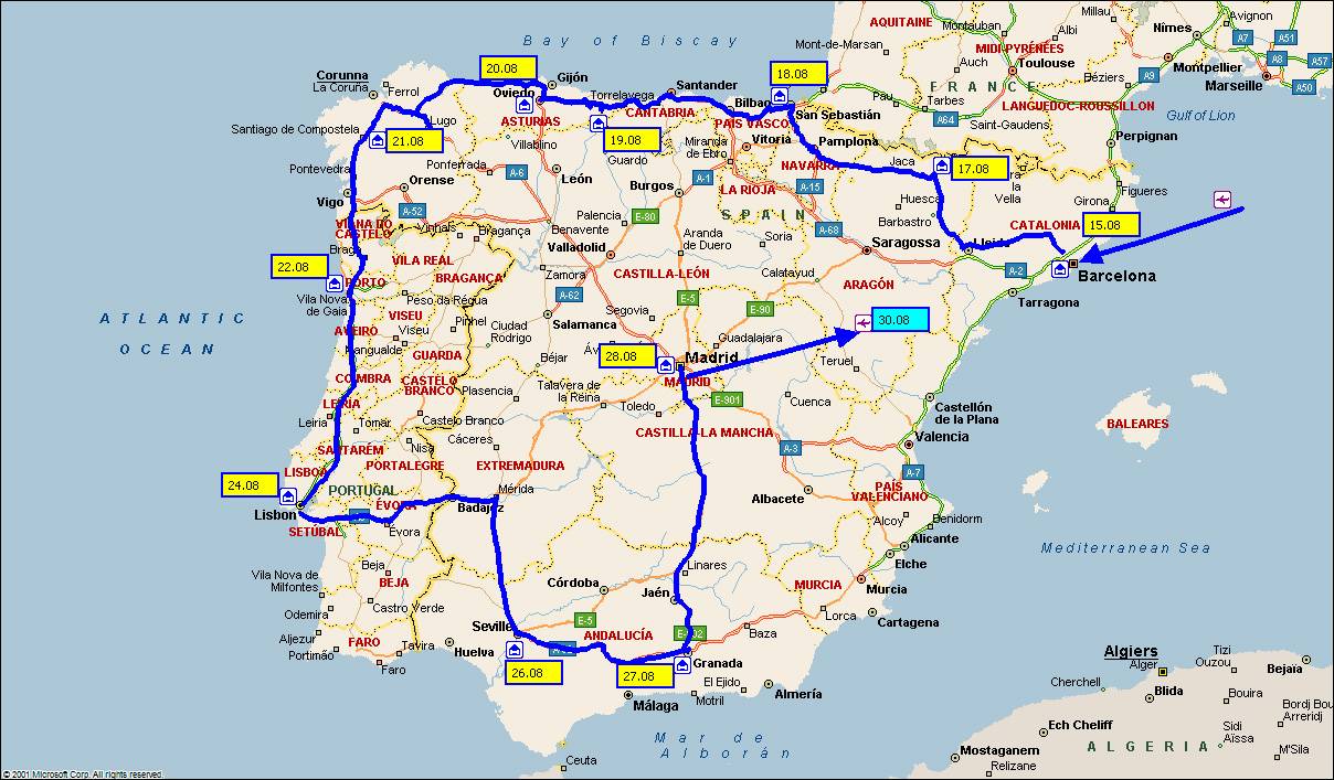 Расстояние от португалии до барселоны (карта на русском языке, как добраться)