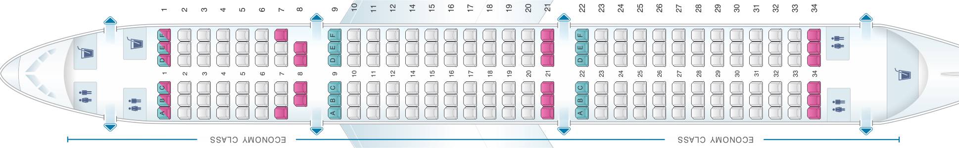 Боинг 777 200 схема посадочных мест ред вингс в самолете