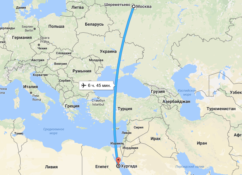 Сколько лететь до Египта: время полета из Москвы