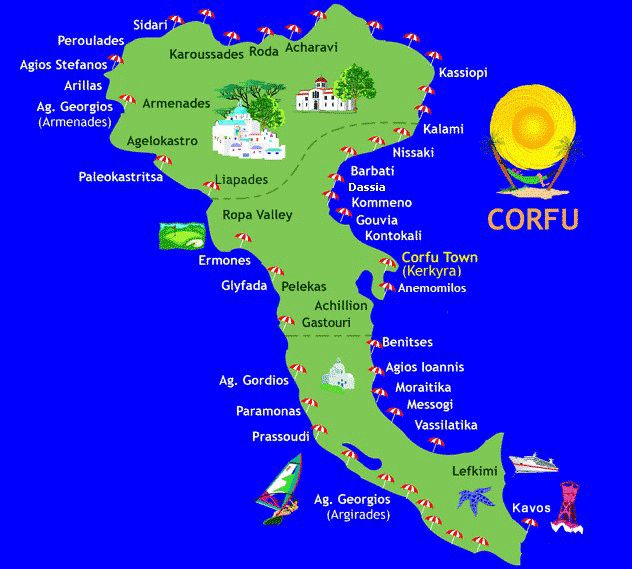 Остров корфу греция на карте, отзывы туристов, отдых на керкира, где это