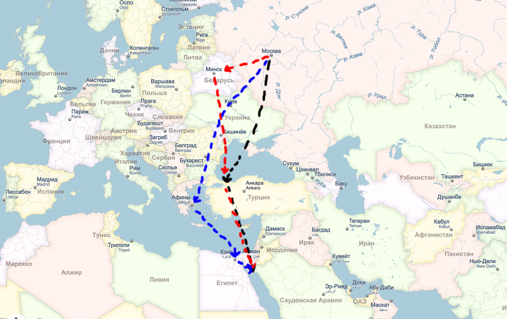 Карта полета в египет