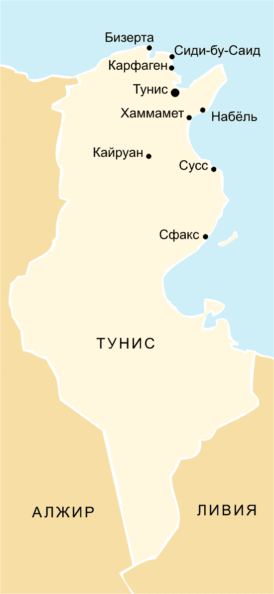 Карта туниса