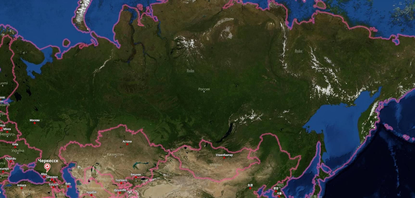 Карта россии со спутника в хорошем качестве с городами