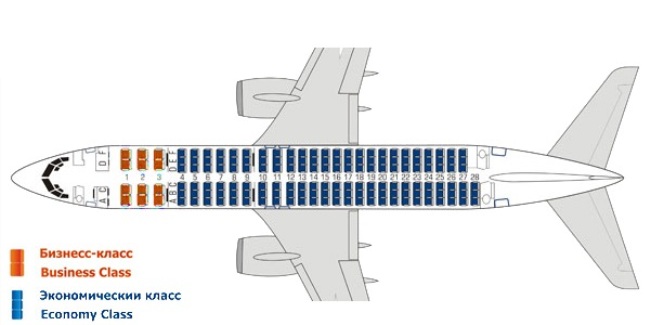 Схема салона и лучшие места в самолете boeing 737-800 россия