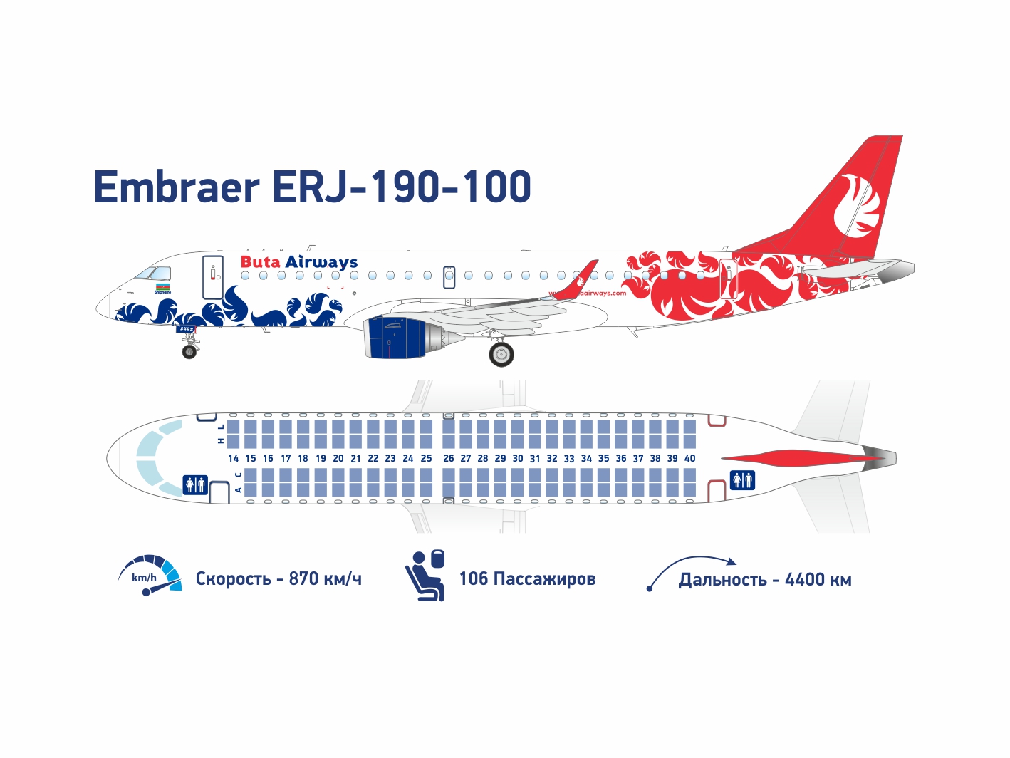 Самолет embraer 170 схема салона