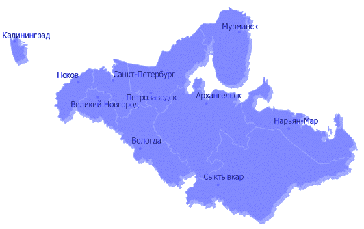 Северо-западный федеральный округ: города и состав
