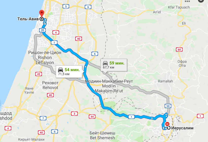 Как добраться из аэропорта Бен-Гурион в Иерусалим