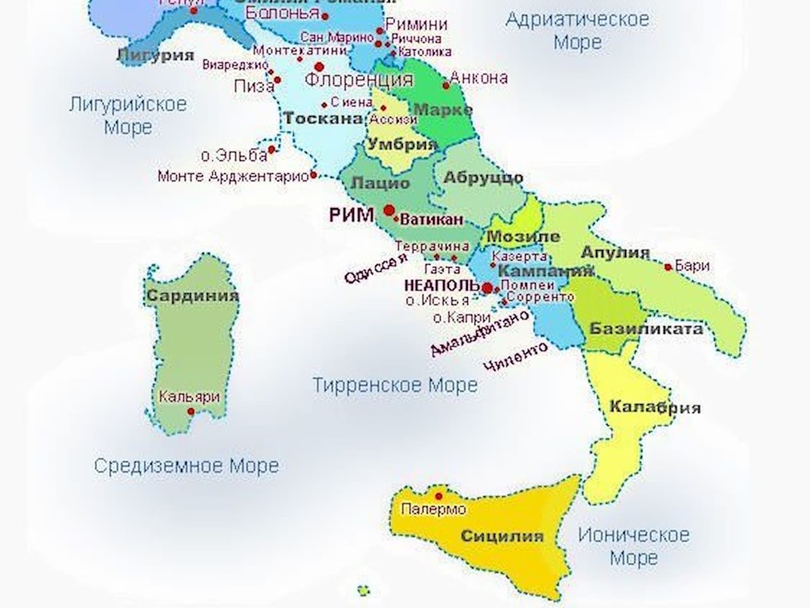 Карта калабрии