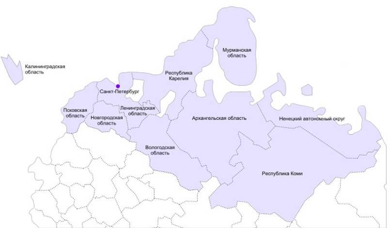 Северо-западный федеральный округ: города, регионы, административный центр