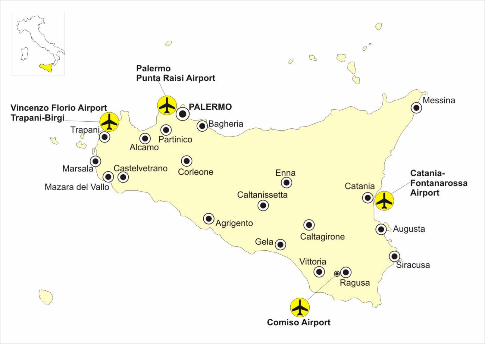 Аэропорты Сицилии: названия, список