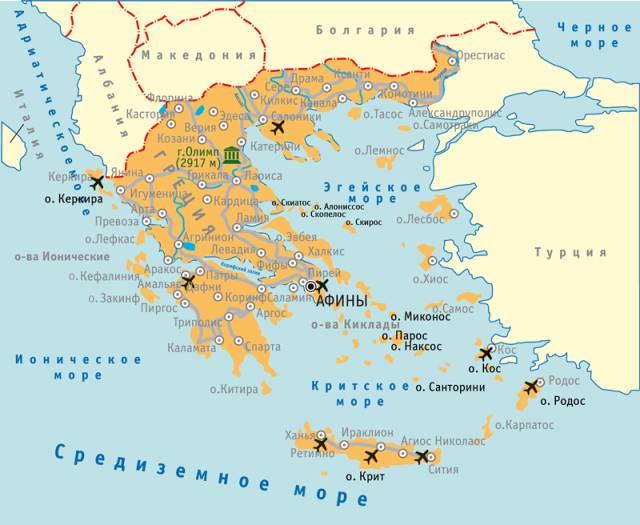 Карта греции