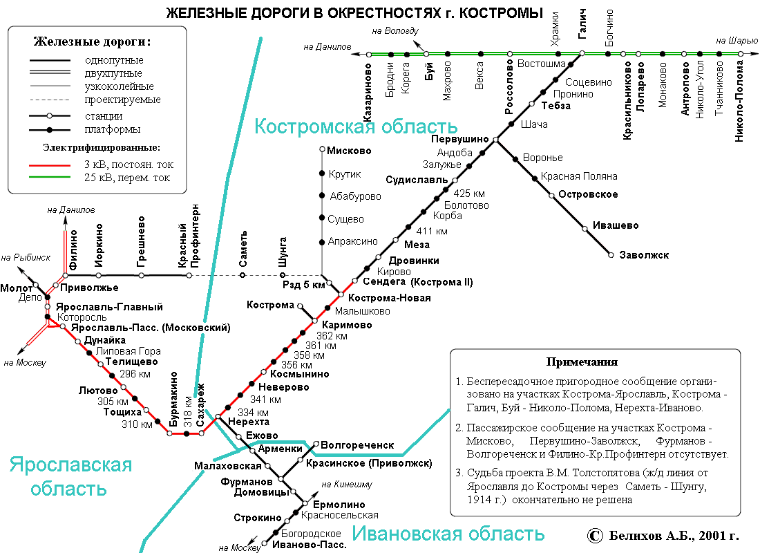 Горьковская железная дорога. схема дороги по регионам