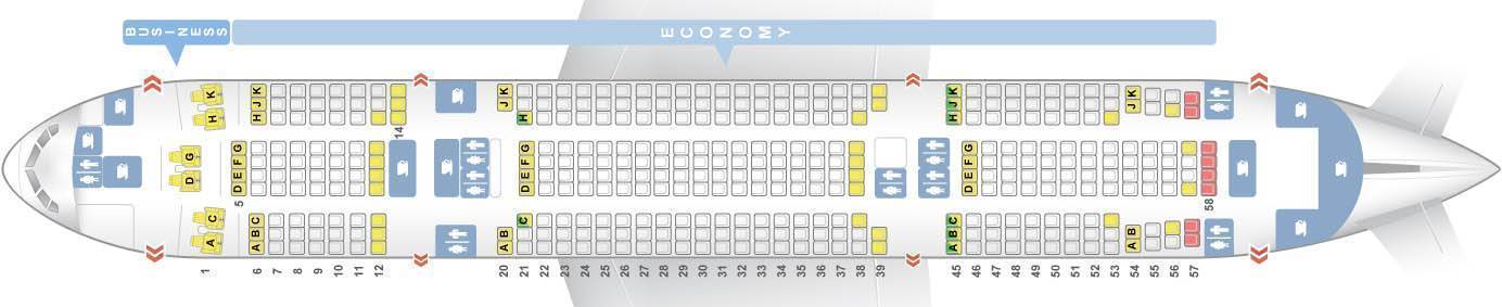 ✈ boeing 777-200er: нумерация мест в салоне, схема посадочных мест, лучшие места