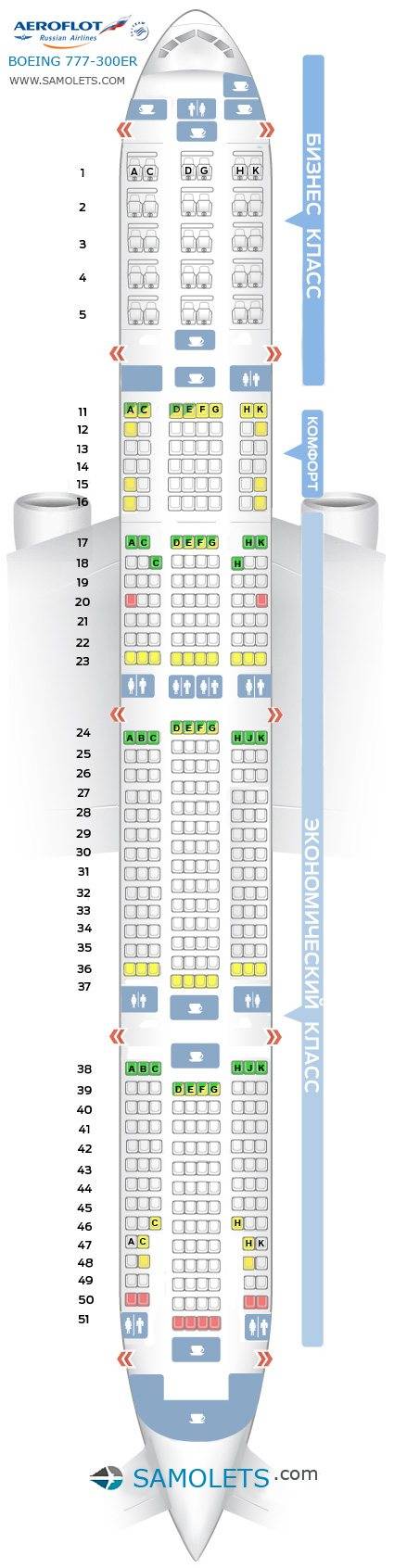 Схема салона и лучшие места boeing 777-300 россия