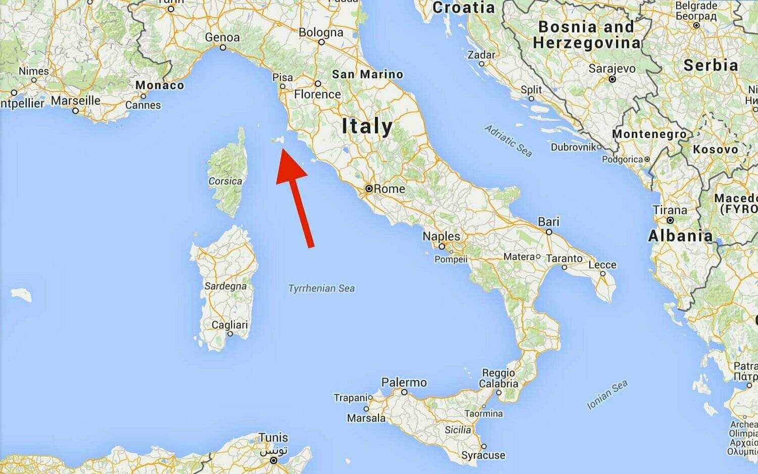Остров Эльба Италия на карте