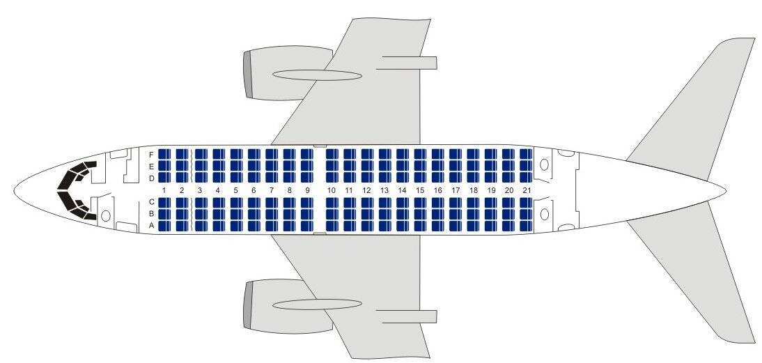 Схема салона самолета Боинг 737 500