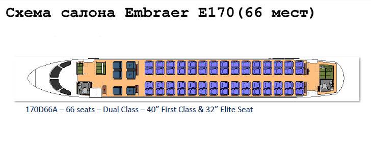 Embraer 170: обзор самолета, схема салона и лучшие места
