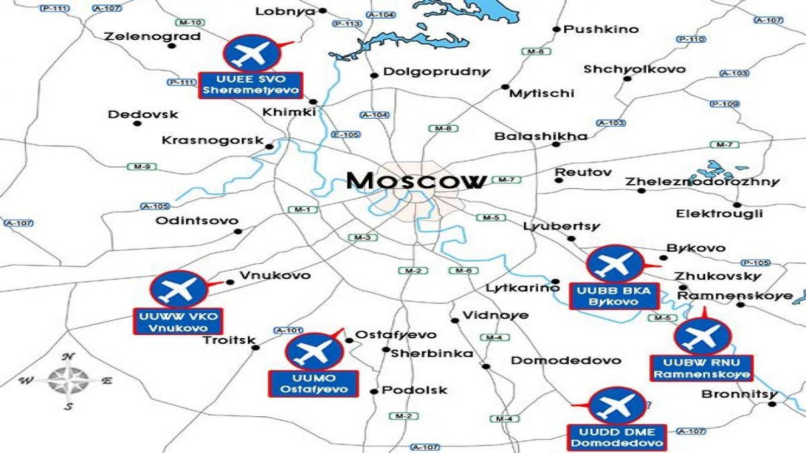 Аэропорты москвы на карте города, московской области. список, расположение метро