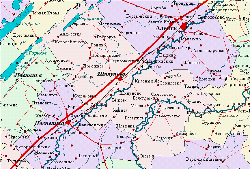 Алтайский край на карте россии – административное деление