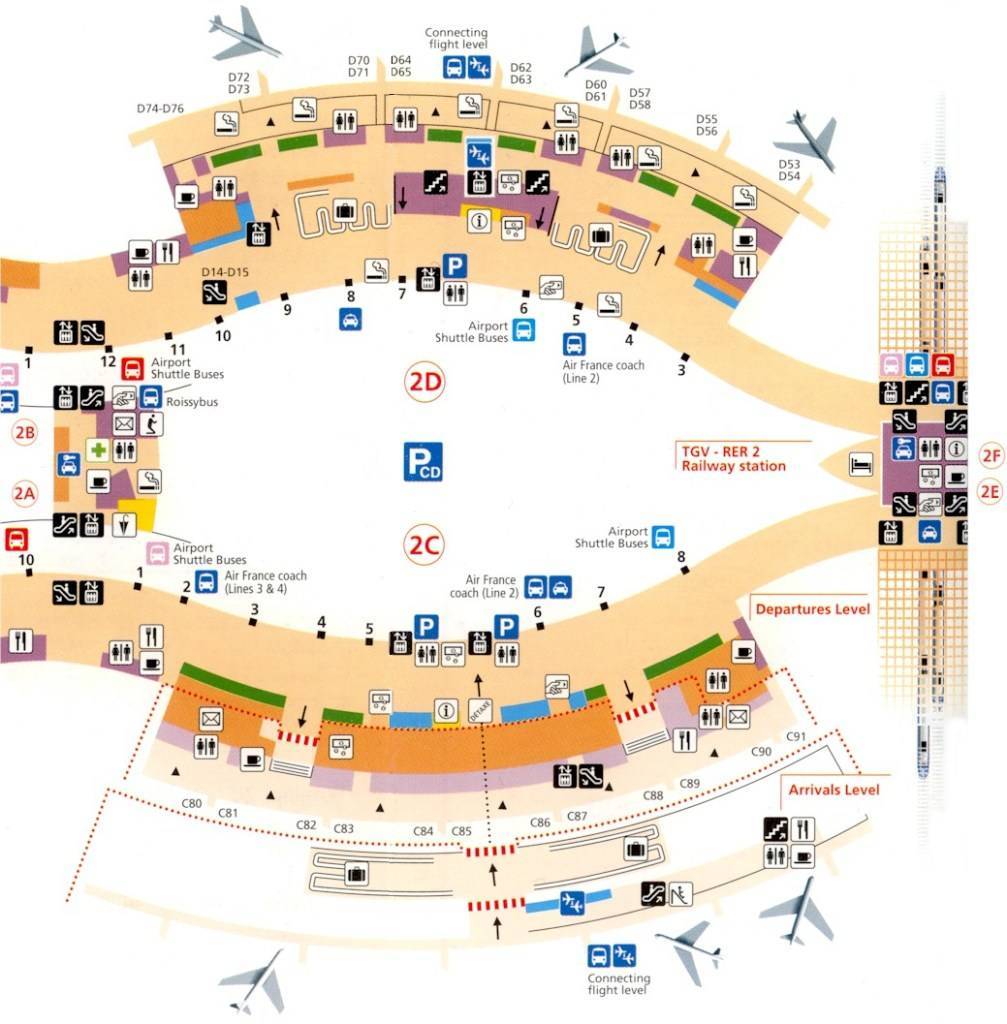 Аэропорт шарль де голль | путеводитель план схема